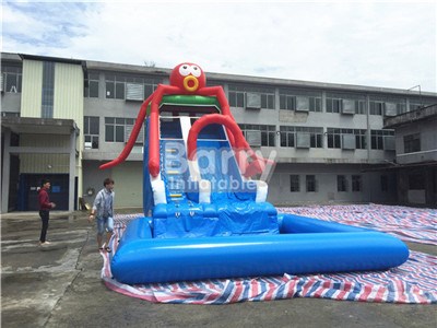 Factory Directly Octopus Inflatable Water Slides With Pool Cheap BY-WS-115